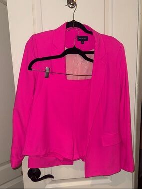 Skies Are Blue - Pink Blazer and Shorts Set